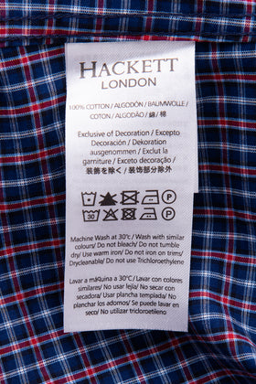 HACKETT Shirt Size S Plaid Pattern Embroidered Logo Button Down Collar Slim Fit gallery photo number 8