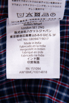 HACKETT Shirt Size S Plaid Pattern Embroidered Logo Button Down Collar Slim Fit gallery photo number 9