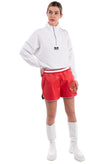 RRP €615 GCDS Faux Leather Boxing Shorts Size L Embroidered Scorpion Split Hem gallery photo number 1