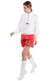 RRP €615 GCDS Faux Leather Boxing Shorts Size L Embroidered Scorpion Split Hem gallery photo number 2