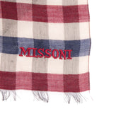 RRP €250 MISSONI Long Shawl/Wrap Scarf Wool Blend Gingham Logo Made in Italy gallery photo number 3