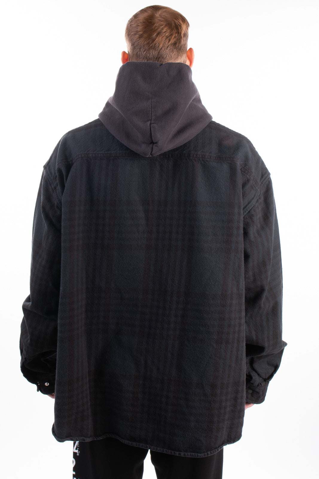 RRP€480 YEEZY SEASON 5 Oversized Shirt Jacket Size XL Bobbling Look Check  Hooded