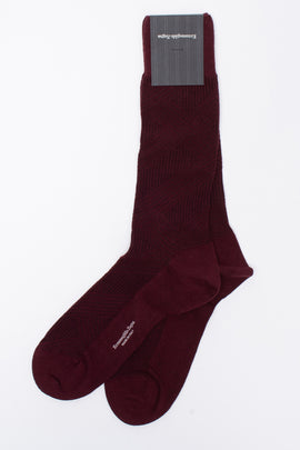 RRP €37 ZEGNA Mid Calf Socks One Size Basket Waves Cashmere Blend Textured