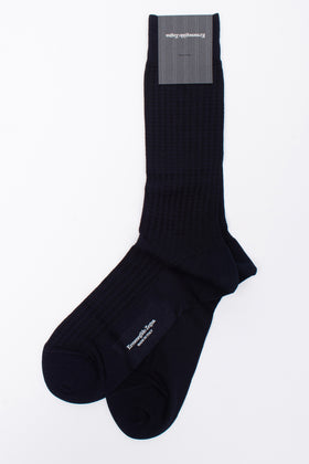 RRP €33 ZEGNA Mid Calf Socks One Size Dark Blue Textured Made in Italy gallery photo number 2