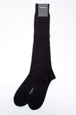 RRP€34 ZEGNA Knee Socks One Size Black Triple X Coated Logo Made in Italy gallery photo number 2