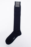 RRP€34 ZEGNA Knee Socks One Size Mercerised Triple X Coated Logo Made in Italy gallery photo number 1