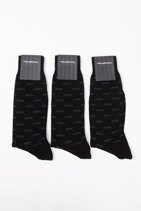 RRP€87 ZEGNA 3 PACK Mid Calf Socks One Size Iconic Triple X Mercerised Cotton gallery photo number 1