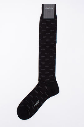 RRP€99 ERMENEGILDO ZEGNA 3 PACK Knee High Socks One Size Iconic Tripe X Black