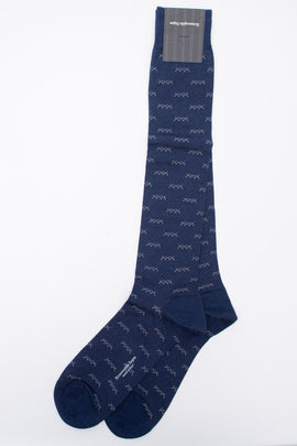 RRP €99 ERMENEGILDO ZEGNA 3 PACK Knee Socks One Size Iconic Tripe X Coated Logo
