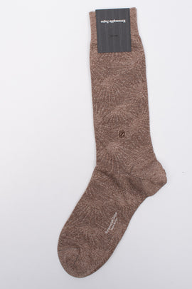 RRP €38 ZEGNA Mid Calf Socks One Size Ray Of Sunshine Melange Effect Coated Logo