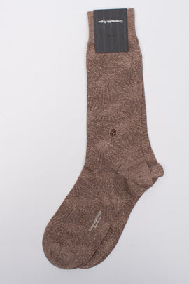 RRP €38 ZEGNA Mid Calf Socks One Size Ray Of Sunshine Melange Effect Coated Logo