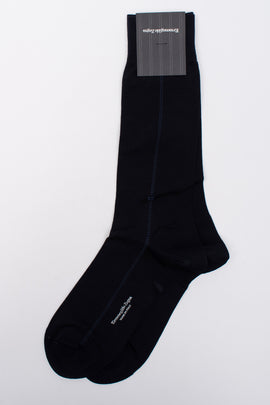 RRP €29 ZEGNA Mid Calf Socks One Size Logo Mercerised Cotton Made in Italy