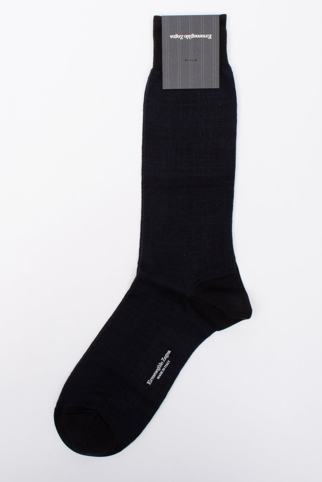 RRP€29 ZEGNA Mid Calf Sneakers Socks One Size Chequered Logo Made in Italy gallery main photo