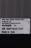 RRP€29 ZEGNA Mid Calf Sneakers Socks One Size Chequered Logo Made in Italy gallery photo number 4