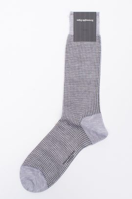 RRP€29 ZEGNA Mid Calf Socks One Size Pied De Poule Pattern Made in Italy