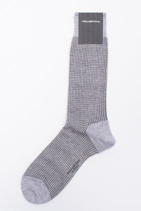RRP€29 ZEGNA Mid Calf Socks One Size Pied De Poule Pattern Made in Italy gallery photo number 1