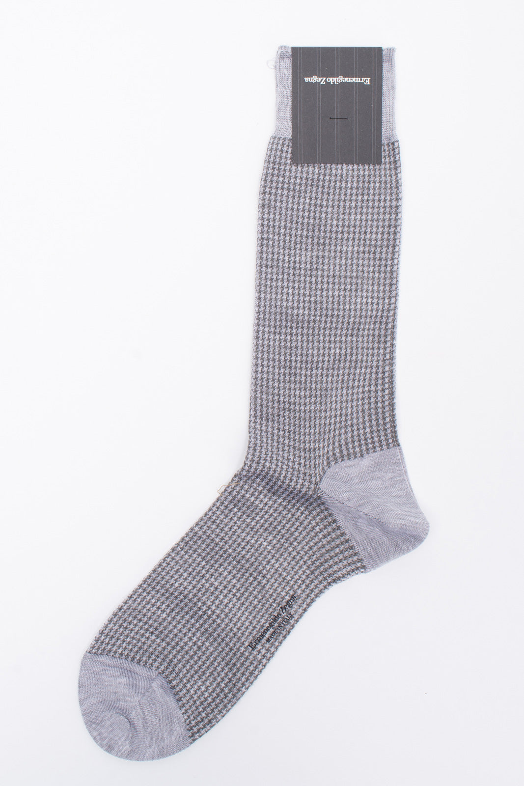RRP€29 ZEGNA Mid Calf Socks One Size Pied De Poule Pattern Made in Italy gallery main photo