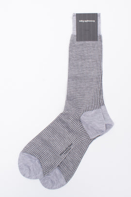 RRP€29 ZEGNA Mid Calf Socks One Size Pied De Poule Pattern Made in Italy