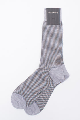 RRP€29 ZEGNA Mid Calf Socks One Size Pied De Poule Pattern Made in Italy gallery photo number 2