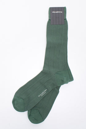 RRP€29 ZEGNA Mid Calf Socks One Size Chevron Mercerised Made in Italy gallery photo number 2