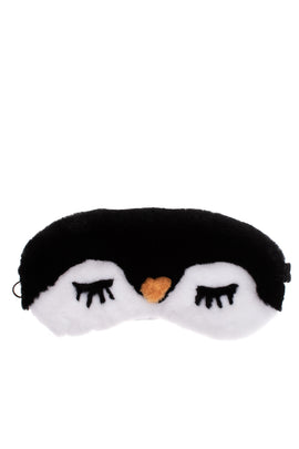 RRP€295 YVES SALOMON Rex Rabbit Fur Sleep Eye Mask HANDMADE Padded Penguin Style
