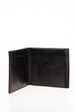8 Bifold Wallet Black PU Leather Grainy Panel Coin Pocket gallery photo number 3