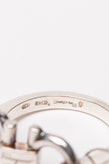 RRP€200 SALVATORE FERRAGAMO 925 Silver Ring Size 54 Interlocking Ganci  –POPPRI Online Fashion Auctions