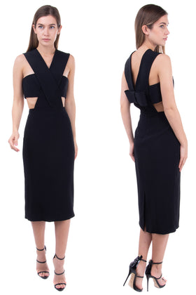 RRP €1860 CUSHNIE ET OCHS Sheath Dress Size US 8 / L Cross Over Made in USA gallery photo number 1