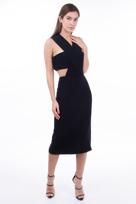 RRP €1860 CUSHNIE ET OCHS Sheath Dress Size US 8 / L Cross Over Made in USA gallery photo number 3
