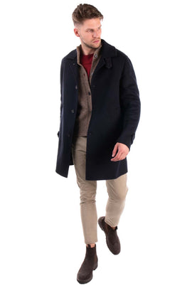 RRP €1970 MALO 100% Cashmere Coat Size IT 54 / M Single Breasted Made in Italy