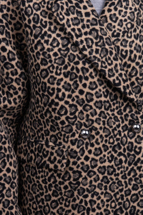 RRP€325 LIU JO Overcoat US4 IT40 S Wool Blend Leopard Pattern Double Breasted gallery photo number 6