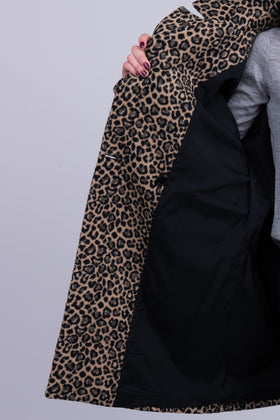 RRP€325 LIU JO Overcoat US4 IT40 S Wool Blend Leopard Pattern Double Breasted gallery photo number 7