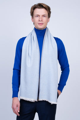 MALO Wool Shawl Wrap Scarf RRP€350 Frayed Edges Made in Italy