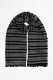 RRP €320 MALO Wool Long Rectangle Scarf Striped Pattern Frayed Made in Italy gallery photo number 5