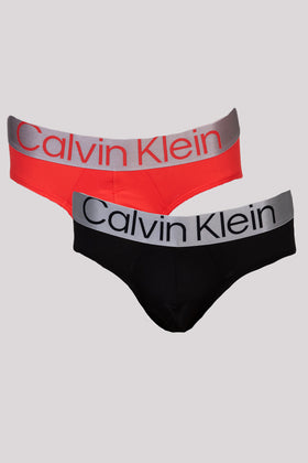 CALVIN KLEIN 2 PACK Briefs Size S Two Tone Elastic Branded Waistband gallery photo number 1