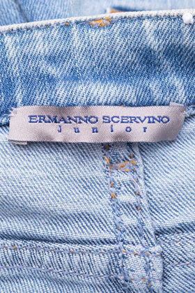 RRP €175 ERMANNO SCERVINO JUNIOR Jeans Size 6Y Embroidered Embellished Flare Leg gallery photo number 4
