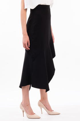 CUSHNIE Asymmetric Skirt Size US 4 / S-M Contrast Silk Made in USA RRP €785 gallery photo number 5