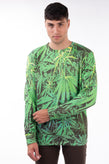 SUNDAY 21 COLLECTION Sweatshirt Size M Cannabis Print Crew Neck Made in Italy gallery photo number 2