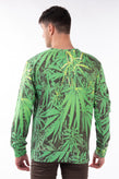 SUNDAY 21 COLLECTION Sweatshirt Size M Cannabis Print Crew Neck Made in Italy gallery photo number 3