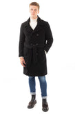 RRP €450 DANIELE FIESOLI Sherpa Overcoat Size L Wool Blend Black Made in Italy gallery photo number 2