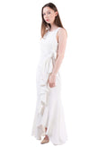 RRP €835 BADGLEY MISCHKA Flounce Wedding Dress Size US 6 / M Ruffle Bow Lined gallery photo number 2