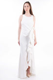 RRP €835 BADGLEY MISCHKA Flounce Wedding Dress Size US 6 / M Ruffle Bow Lined gallery photo number 3