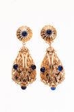 KENNETH JAY LANE Dangle Clip On Earrings Cut Out Baroque Drop Gold Tone gallery photo number 2