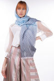 RRP €140 EMPORIO ARMANI Shawl/Wrap Scarf Wave Pattern Ombre Effect Made in Italy gallery photo number 3
