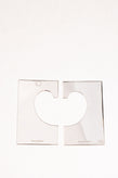 RRP €450 MAISON MARGIELA Rectangle Ear Cuffs Mirrored Non Pierced Engraved Logo gallery photo number 2