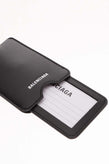 RRP €225 BALENCIAGA Leather Luggage Tag Crumpled Printed Logo Adjustable Strap gallery photo number 6