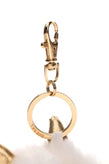 DIESEL Faux Fur Keyring Charm Stuffed Metallic Faux Leather Horns Clasp gallery photo number 2