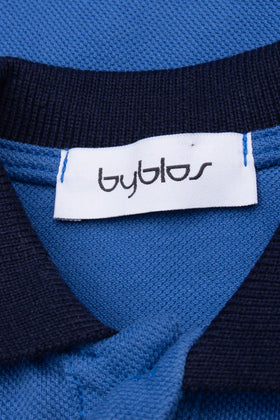 BYBLOS Polo Shirt Size 6M Embroidered Logo Spread Collar Made in Italy gallery photo number 3