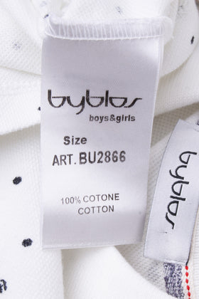 BYBLOS Pique Polo Shirt Size 9M Spotted Pattern Short Sleeve Made in Italy gallery photo number 4