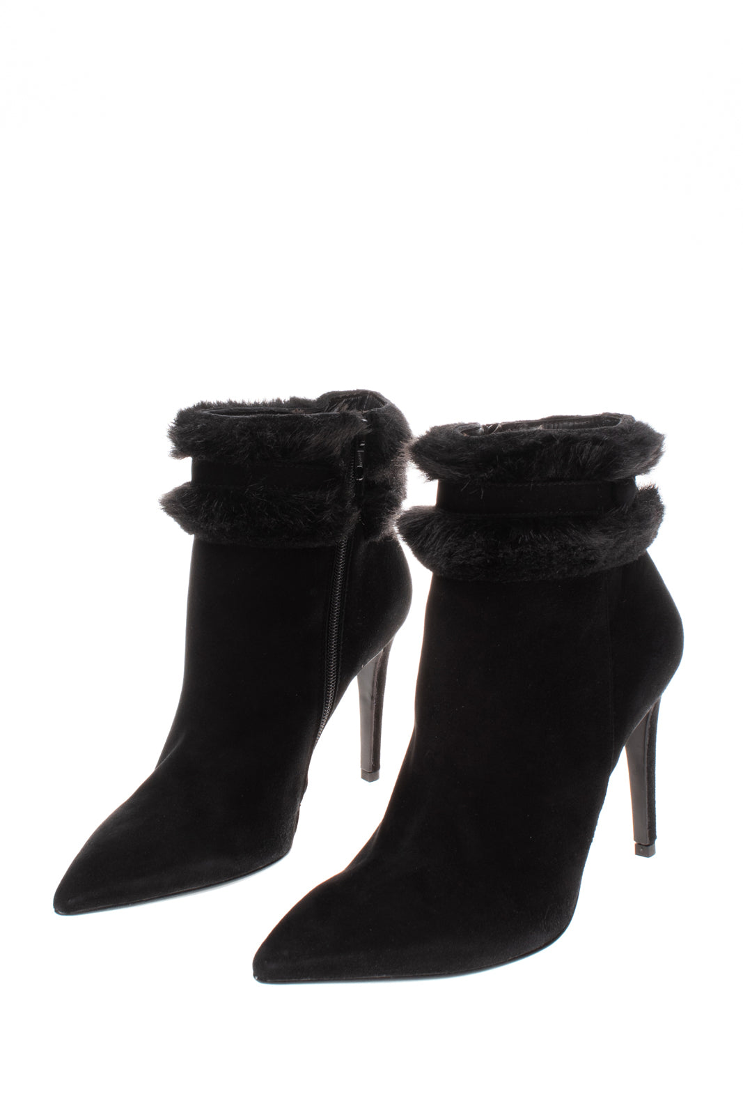 RRP€140 8 Suede Leather Ankle Boots US11 EU41 UK8 Faux Fur Trim Made in Italy gallery main photo